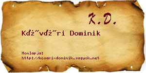 Kővári Dominik névjegykártya